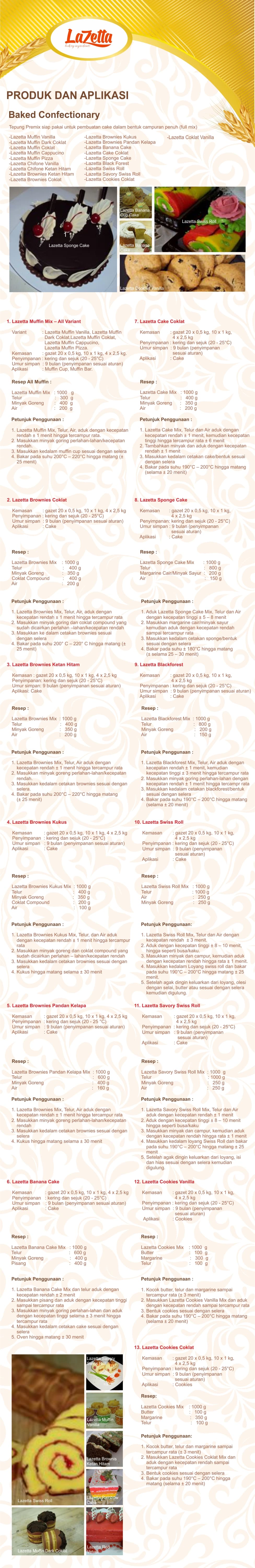 Katalog Baked Confectionary Lazetta