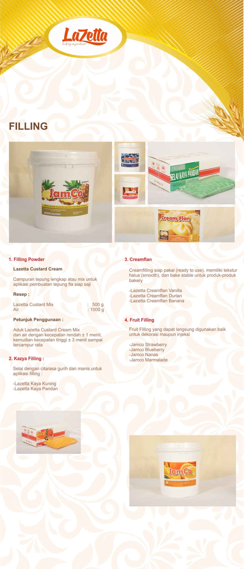 Katalog Filling & Topping Lazetta